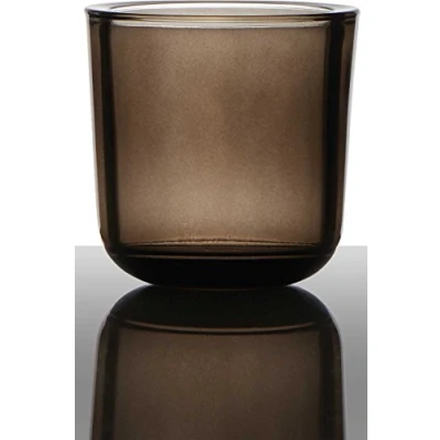 Image of INNA Glas Tea light candle holder NICK, cylinder/round, brown transparent, 3&quot;/7,5cm, Ø3/7,5cm Lantern for tealight/Small glass