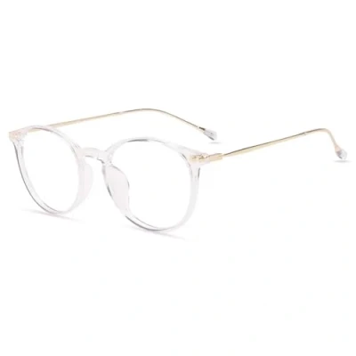 Image of Firmoo Blue Light Blocking Glasses Women Round, Anti Glare Screen Men Reduce Eyestrain Headache, Reflective Non Prescription Large (Transparent)