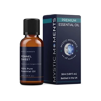 Image of Mystic Moments Fennel Sweet Essential Oil 50ml Pure &amp; Natural for Diffusers, Aromatherapy Massage Blends Vegan GMO Free
