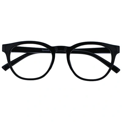 Image of OPULIZE Blu Blue Light Blocking Glasses Cool Round Frame Spring Hinges Improve Sleep Computer Gaming Anti Reflective Black Mens Womens B5 1 +0.00