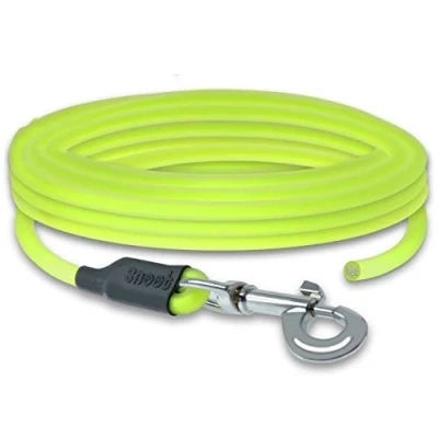 Image of 10m round leash, drag neon yellow, dog training very sturdy, dirt and water repellent