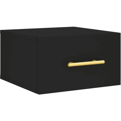 Image of vidaXL Wall mounted Bedside Cabinet Black 35x35x20 cm