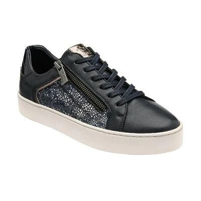 Image of Lotus Sherese Navy/Print Leather Trainers (8)
