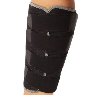 Image of Calf Brace, Black, Neoprene Premium Compression Sleeve for Men and Women Provides Pain Relief Support Shin Splints, Lower Leg Pain, Torn Muscle Adjustable Wrap Runners