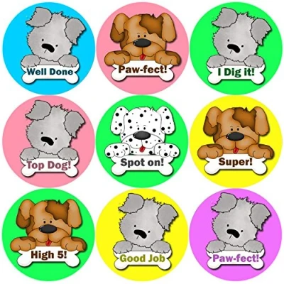 Image of 144 Puppy Praisers 30mm School Reward Stickers for Teacher, Parent