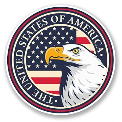 Image of 2 x 10cm USA Eagle Vinyl Sticker Laptop Car Travel Luggage Tag Map Flag #6029 (10cm 10cm)