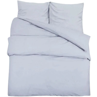 Image of vidaXL Duvet Cover Set Grey 240x220 cm Light weight Microfiber