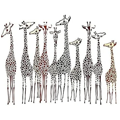 Image of Wee Blue Coo Dt Illustration Group Of Giraffes Art Large Print Poster Wall Decor 18x24 inch