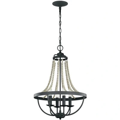 Image of Feiss Nori Multi Arm Chandelier Dark Weathered Zinc with Driftwood Grey