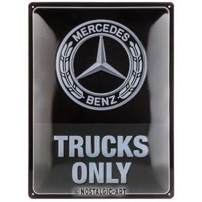 Image of Nostalgic Art Retro Tin Sign 30 x 40 cm Daimler Truck Trucks Only Gift Idea for Truckers Metal Vintage Design