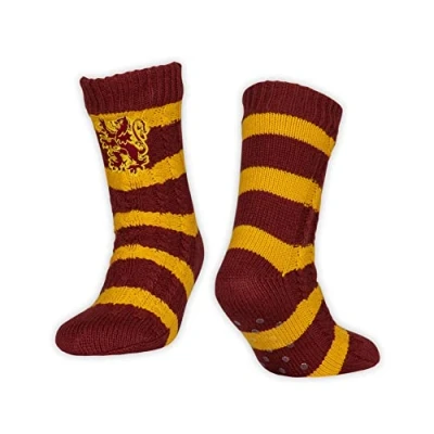 Image of Bioworld Harry Potter Gryffindor Hogwarts House Adults Fluffy Slipper Socks
