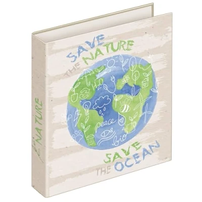 Image of VELOFLEX Nature 1151612 Ring Binder, DIN A5, with 2 Mechanism, Made of Recyclable Cardboard, School Pack 1