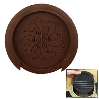 Image of Acoustic Guitars Sound Hole Cover Block Plug Screeching Halt Feedback Buster Prevention (coffee)