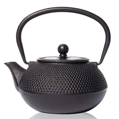 Image of The Exotic Teapot Black Tenshi Cast Iron Teapot, 600ml, 2 Cup Size, Japanese Style, Tetsubin Kettle
