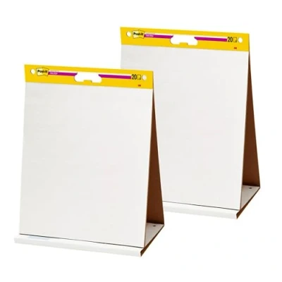 Image of Post it Super Sticky Portable Tabletop Easel Pad, Great for Virtual Teachers and Students, 20x23 Inches, 20 Sheets,Pad, 2 Pads (563 VAD 2PK)