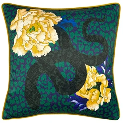 Image of furn. Serpentine Animal Print Cushion Blue One Size