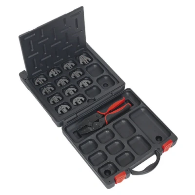 Image of Sealey Ratchet Crimping Tool with Jaws and Storage Case