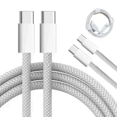 Image of USB C to Charger Cable, 2 Pack 1M, 60W(3A) Fast Charge Nylon Braided Type Durable Charging Lead for iPhone 16 15 Pro Max Plus MacBook Air iPad Samsung Galaxy S24 S25 S23