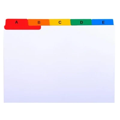 Image of Exacompta Ref 13997E Box of 10 Index Dividers Printed from A to Z White Card 160g 25 Compartments A6