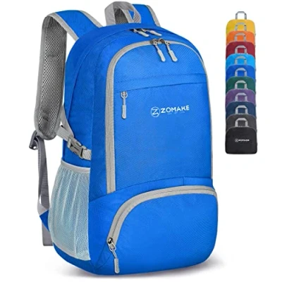 Image of ZOMAKE Lightweight Foldable Backpack Packable Rucksack 30L Small Backpcks Walking Rucksacks Travel Daypack For Men Women Outdoor Camping Hiking (Dark Blue)