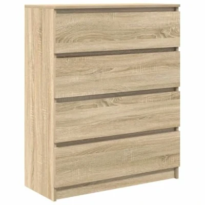 Image of vidaXL Sideboard Sonoma Oak 80x35x99cm Engineered Wood, Storage Cabinet, Hallway Furniture, Buffet
