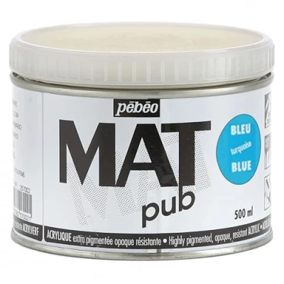 Image of PEBEO Mat Pub, Turquiose Blue, 500ml