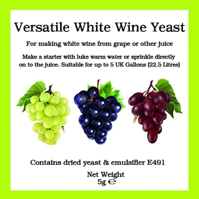 Image of Versatile White Wine Yeast Sachet 5g Also for Fermenting at Low Temperatures All Purpose Homebrew Home Brew