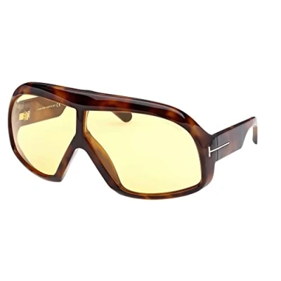 Image of TOM FORD Unisex FT0965 Cassius 52e Sunglasses Plastic Havana Brown Pilot Normal