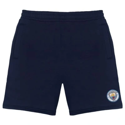 Image of Manchester City FC Official Football Gift Mens Fleece Jogger Shorts Navy 3XL