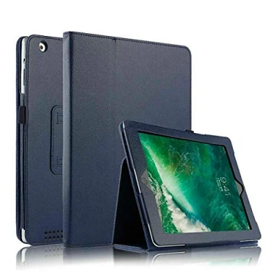 Image of Folio Case Leather Flip For Apple iPad 9.7 6th Generation 2018 and 5th 2017 Air 2nd 1st (Blue)
