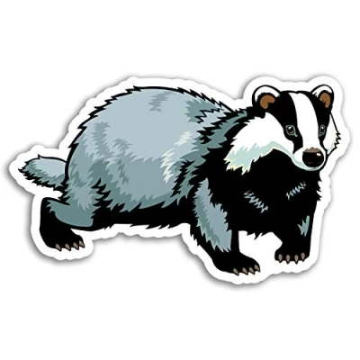 Image of 2 x 10cm Cute Badger Vinyl Stickers Animal Wild Sticker Laptop Luggage #17192 (10cm Wide)