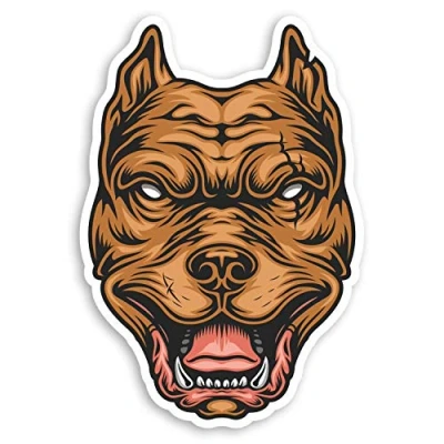 Image of 2 x 10cm Pit Bull Dog Vinyl Stickers Staffy Tattoo Laptop Sticker #30131 (10cm Tall)