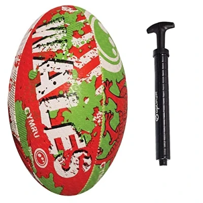 Image of Optimum ENGLAND National Rugby Ball Iconic Style WITH Great Flight and Air Retention Rubber Dimpled Surface for Enhanced Grip 2 Ply 410g SIZE 3 PUMP