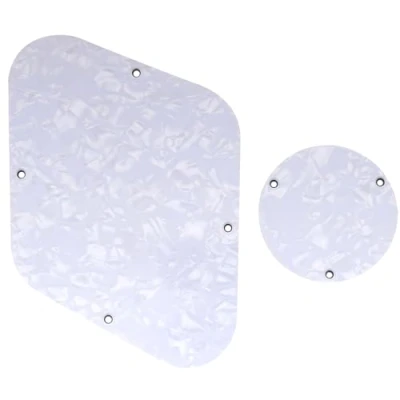 Image of Musiclily LP Control Back Plate and Rear Toggle Switch Cover Set for USA Les Paul Electric Guitar, 4Ply White Pearl
