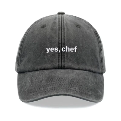 Image of yes, Chef Baseball Cap Vintage Washed Unisex Dad Hat Adjustable BBQ Black
