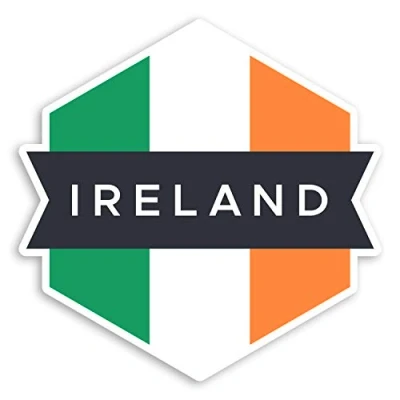 Image of 2 x 10cm Irish Flag Vinyl Stickers Ireland Travel Fun Luggage Sticker #30991 (10cm Tall)