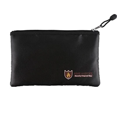 Image of Fireproof Document Bag, DesignerBox Safe Money Bag Silicone Coated Fire Water Resistant with Zipper for File Folder Holder Ipad Cards Jewelry Passport (L 13.38&quot;x9.84&quot;)