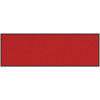 Image of vidaXL Red/Black Doormat 180x60 cm Polypropylene &amp; Vinyl Indoor/Outdoor Medium Pile Rug/Mat for Bedroom, Entry, Balcony