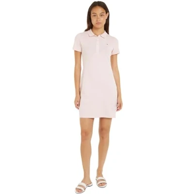 Image of Tommy Hilfiger Women&#039;s 1985 Slim Pique Polo Dress Ss Ww0ww37853 Dresses, Pink (Whimsy Pink), XL