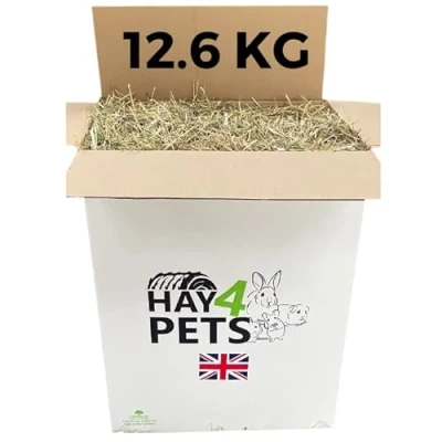 Image of Hay4Pets Timothy Hay 12.6kg. Fresh, Green Stem Feeding For Rabbit, Guinea Pig, Hamster &amp; Small Animals. High Fibre, Natural Food Pets. Dried Grass, Animal Feed