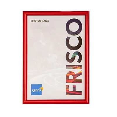 Image of Kenro Frisco Plastic Picture Frames (Box of 1) 8x6 Inch / 15x20cm Freestanding or Wall Hanging Stylish Photo Frame with Glass Front Red