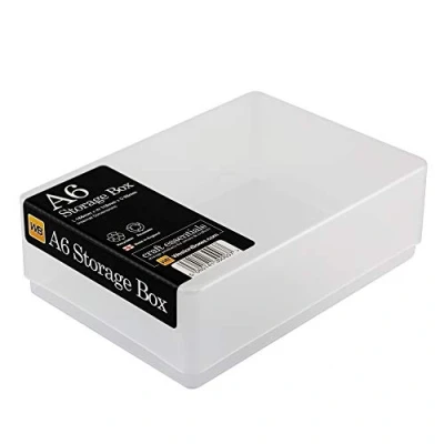 Image of WestonBoxes A6 Plastic Craft Storage Boxes for Art Supplies, Paper and Storing Photographs 1 Litre Volume (Pack of 50, Clear/Transparent)