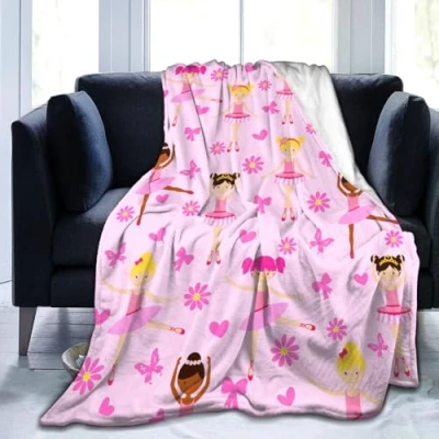 Image of Ballerina Blanket Super Soft Warm Flannel Throw Blankets for Sofa Couch Bed Decoration Girl Adult All Season Gifts 50&quot;x40&quot;