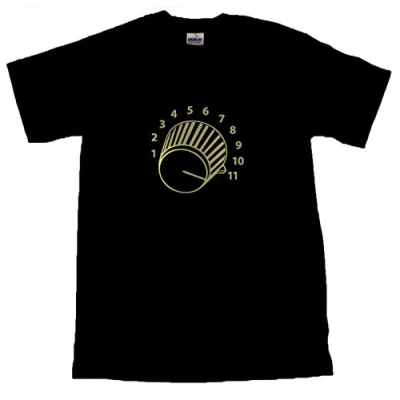 Image of MX This One Goes to Eleven&#039; Cool Gold 11 Knob Spinal Tap T Shirt Black