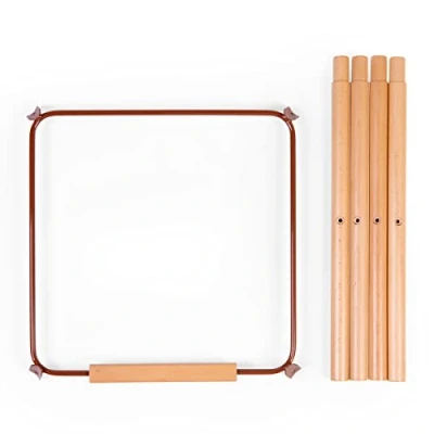 Image of CHILDHOME, Extra Long Leg Set for Evolu 2 Baby high Chair, adapts to a 90cm Kitchen Island or bar, Footrest, Beechwood, Easy Assemble, Colour Terracotta