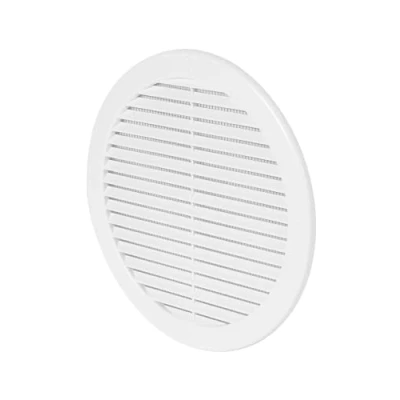 Image of Awenta Plastic Air Vent Grille Cover 200 mm 8 inch, White with Insect Grid Fly Net, Screw Hole Covers for Better Look