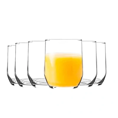 Image of LAV 12x Clear 315ml Sude Tumbler Glasses Stemless Kitchen Water Whiskey Wine Gin Juice Cocktail Drinking Glass Set
