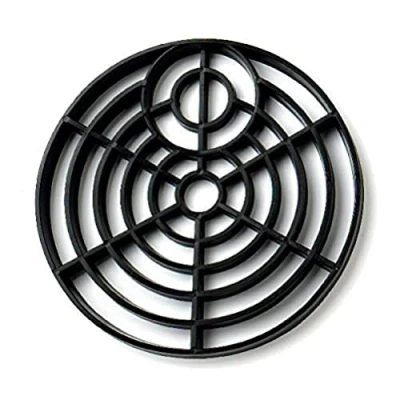 Image of Merriway BH02808 (2 Pcs) Plastic Circular Gulley Grid, 150mm (6 inch) Diameter Black Pack of 2 Pieces