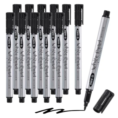 Image of M&amp;G Dry Erase Markers, 12 Pack Ultra Fine Tip White Board Markers Low Odor Whiteboard Marker Marking Pens for Classroom Office Meeting Home, Black