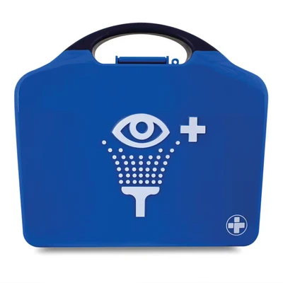 Image of Reliance Medical First Aid Eye Wash Kit 2 x 500ml Reliwash Eyewash Bottles with Mirror 20ml Saline Sterile Solution Pods Drops for Eyes And Pads